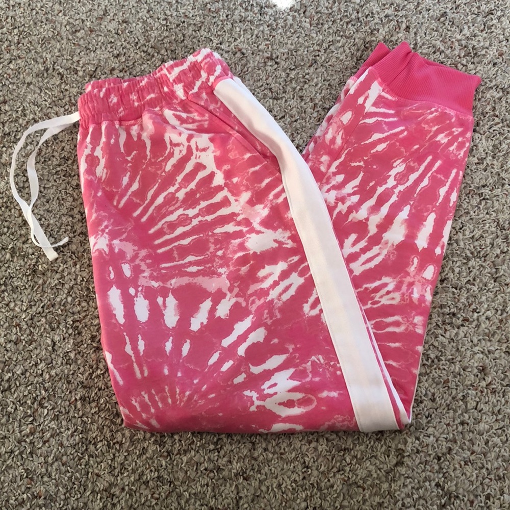 Lularoe Pink/White Tie Dye BCA Release Jax Jogger Pants NWOT